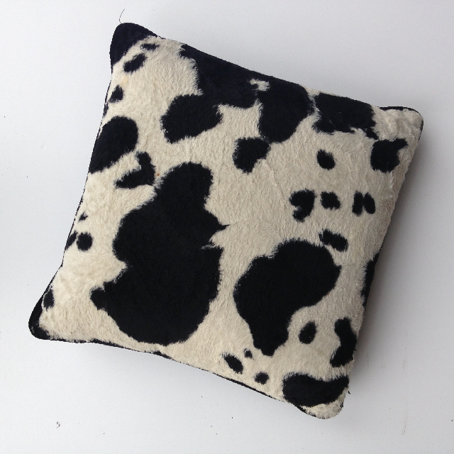 CUSHION, Animal Print - Black & White Cow Hide